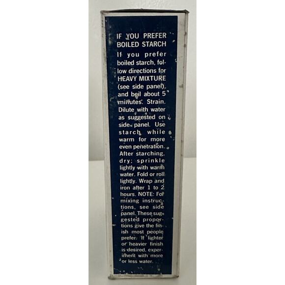 Vintage Argo New Old Stock Powdered Gloss Laundry Starch 16 oz Blue Box Full - Picture 4 of 7